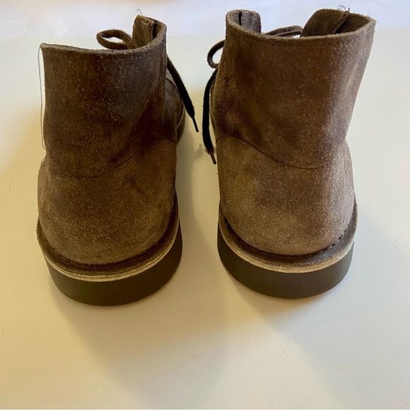 CLARKS men’s boots 10 chukka brown distressed suede leather lace up round toe - Picture 7 of 9